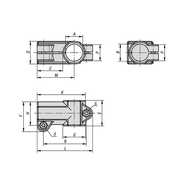 Tube Clamps T-angle Aluminum